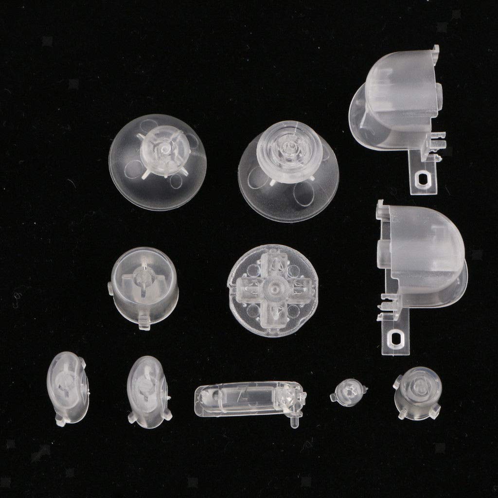 Original Nintendo NGC Controller Replacement Buttons Set - Full ABXYZ Buttons, Thumbsticks, D-Pad & Triggers (Transparent) | Compatible with GameCube Controllers | Perfect for DIY Repairs & Custom Mods