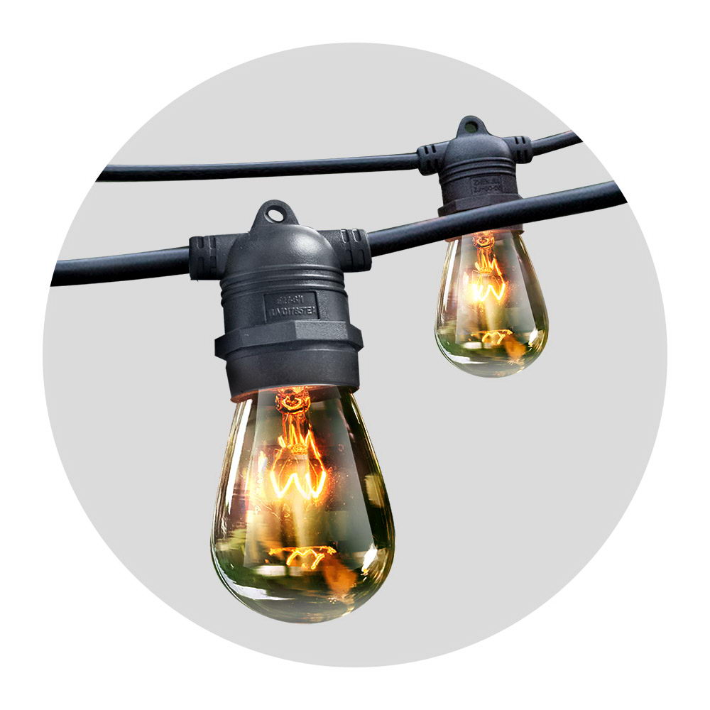 20m LED Festoon String Lights - Outdoor Waterproof Christmas Bulbs for Party, Wedding, Garden & Patio Decor - Perfect for Backyard, Balcony, and Holiday Lighting