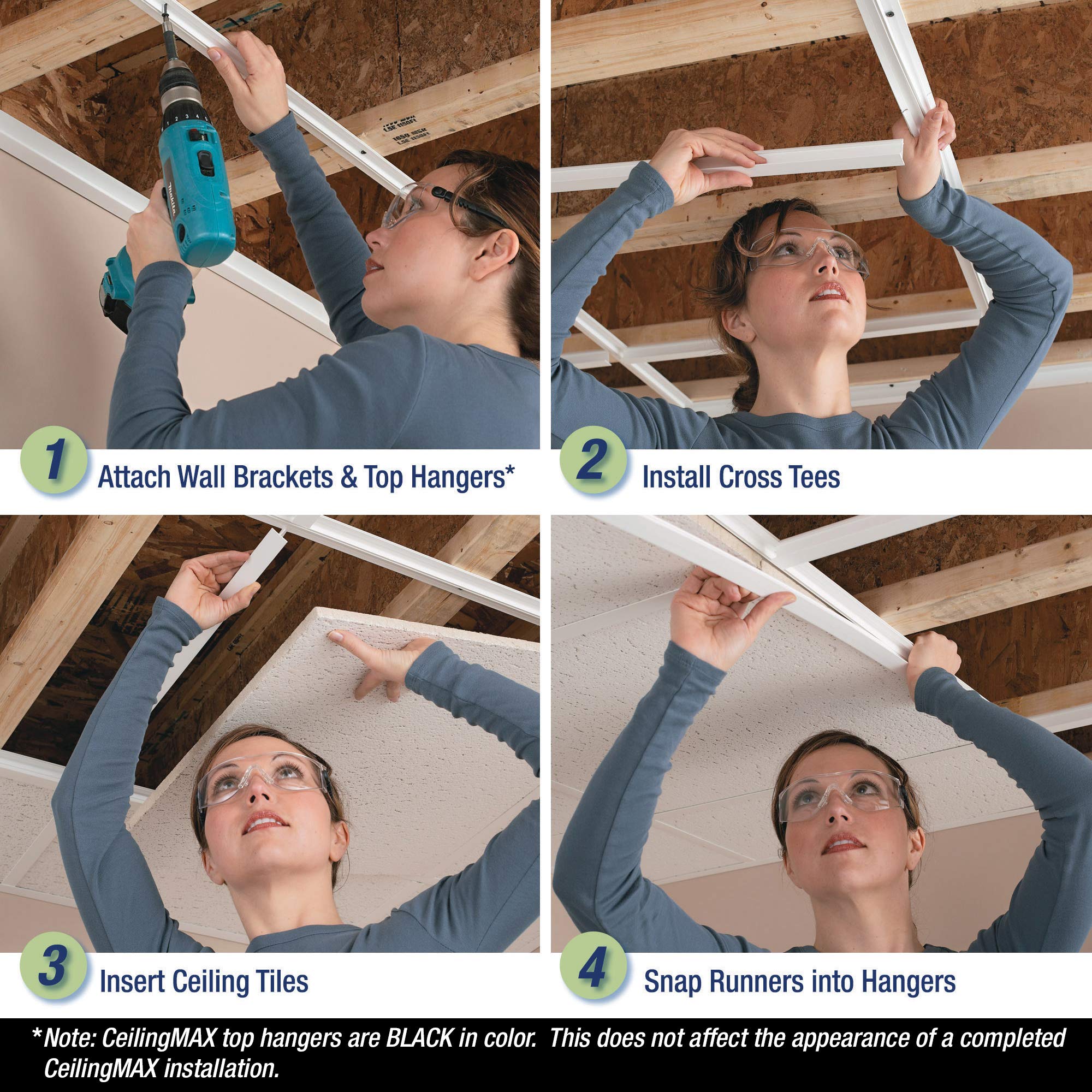 100 sq. ft. Oil-Rubbed Bronze Surface Mount Ceiling Grid Kit - Perfect for Drop Ceiling Tiles in Basements, Offices & Commercial Spaces