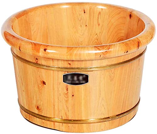 Premium Wooden Foot Soaking Tub - 26cm Deep Spa Massage Basin with Shiatsu Nodes for Relaxation & Pain Relief - Natural Wood Foot Bath Bucket for Home Spa, Pedicure & Aromatherapy (Color Options: 2, 3)