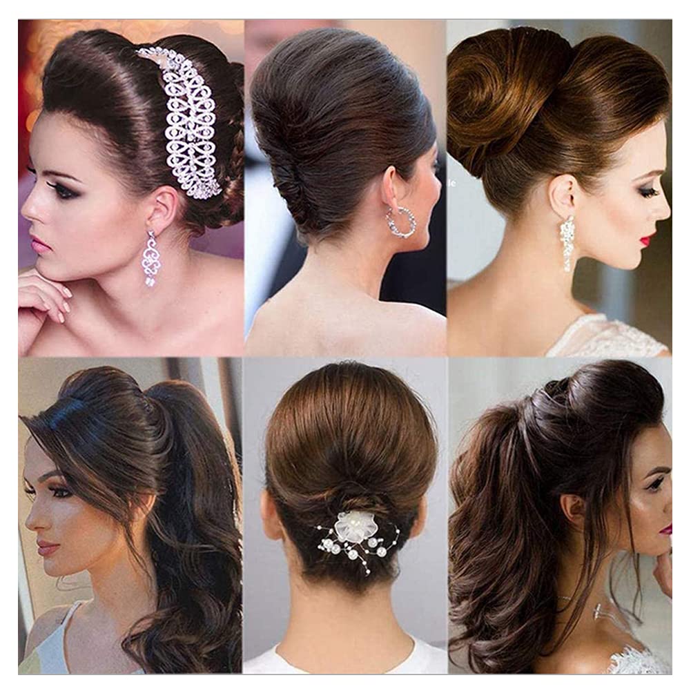 Dark Brown Hair Bun Insert - Invisible Hair Bump Clip for Women & Girls | Fluffy Hair Styling Pad for Volume & Updos | Perfect for Weddings, Parties & Everyday Wear