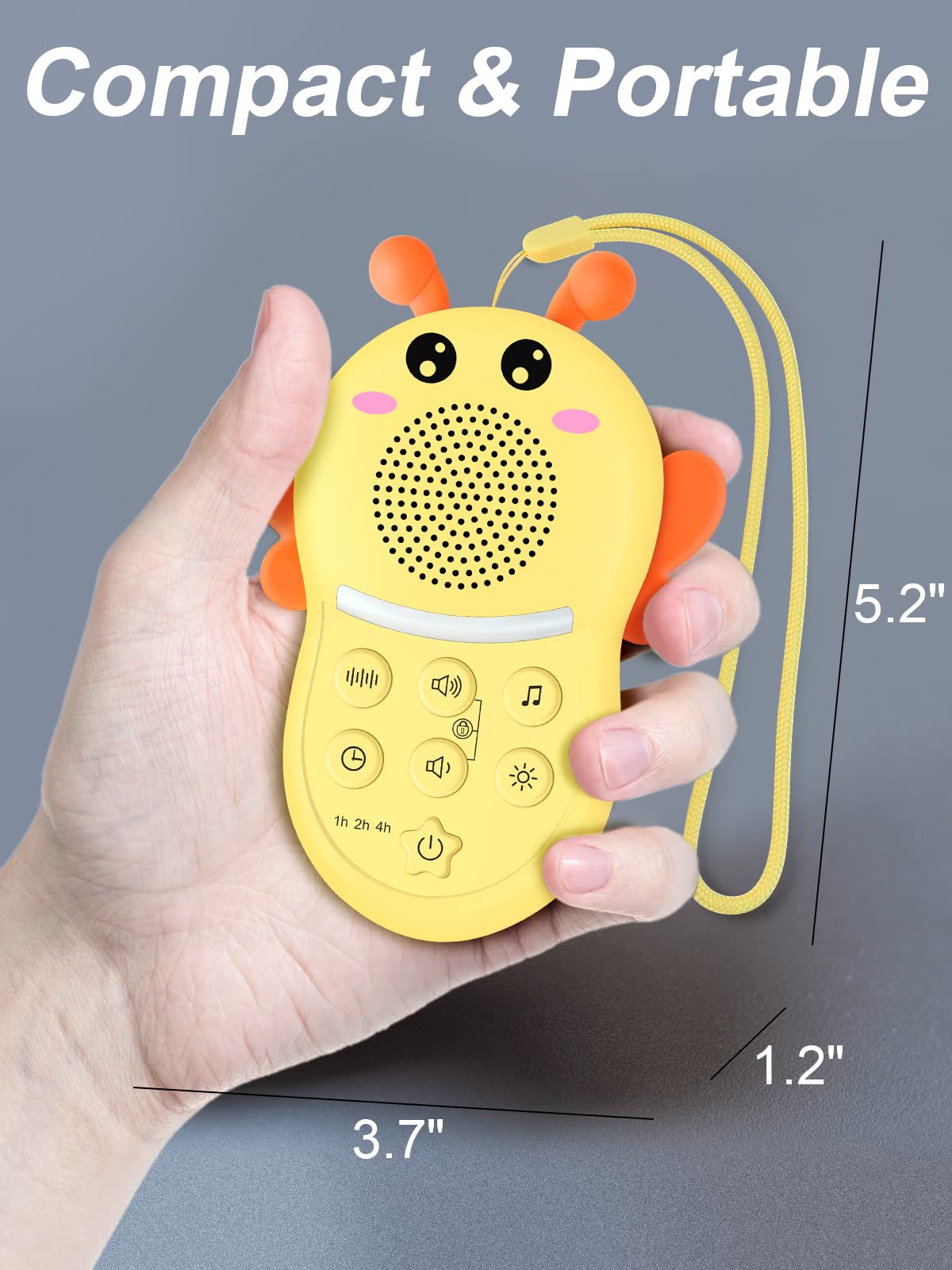 Portable White Noise Machine for Babies & Kids - Rechargeable Baby Sound Machine with Night Light, Sleep Soother & Lullabies | Perfect for Nursery, Travel & Baby Shower Gifts