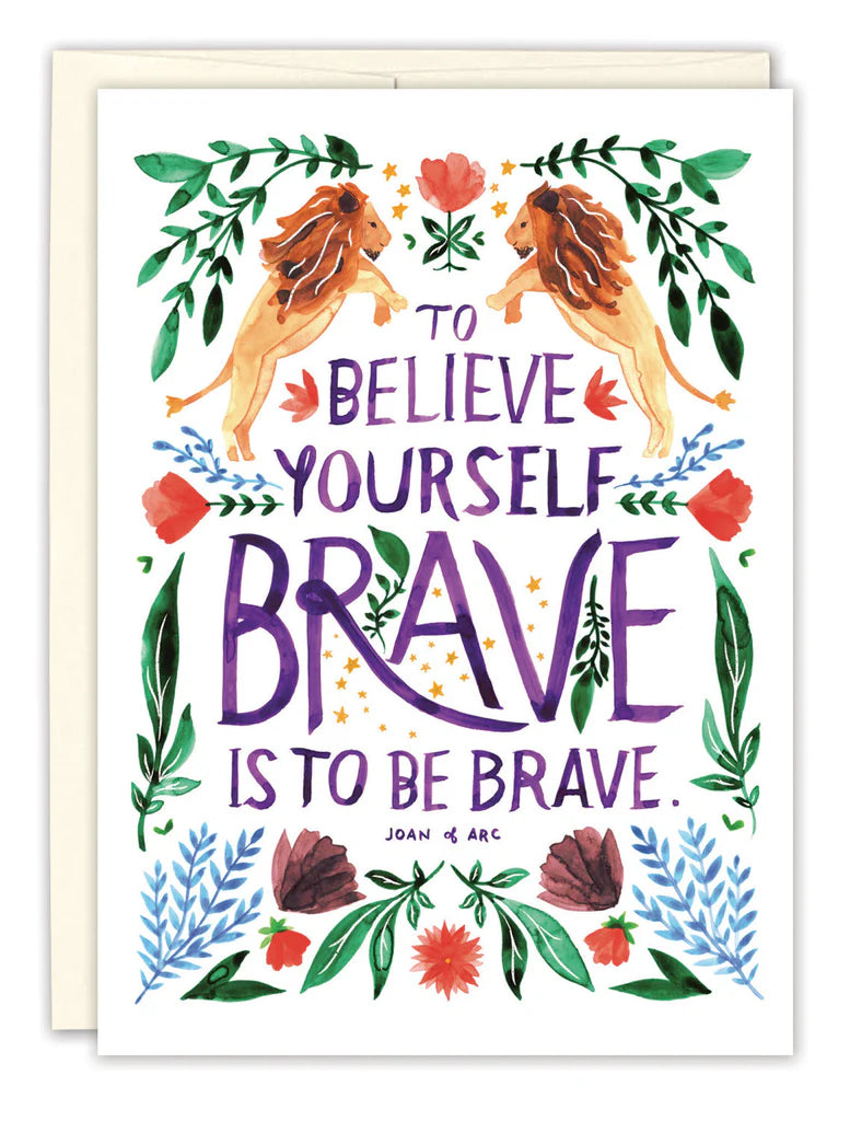 Brave Lions Encouragement Card - Motivational Greeting Card for Friends, Family & Coworkers - Perfect for Birthdays, Graduations & Tough Times