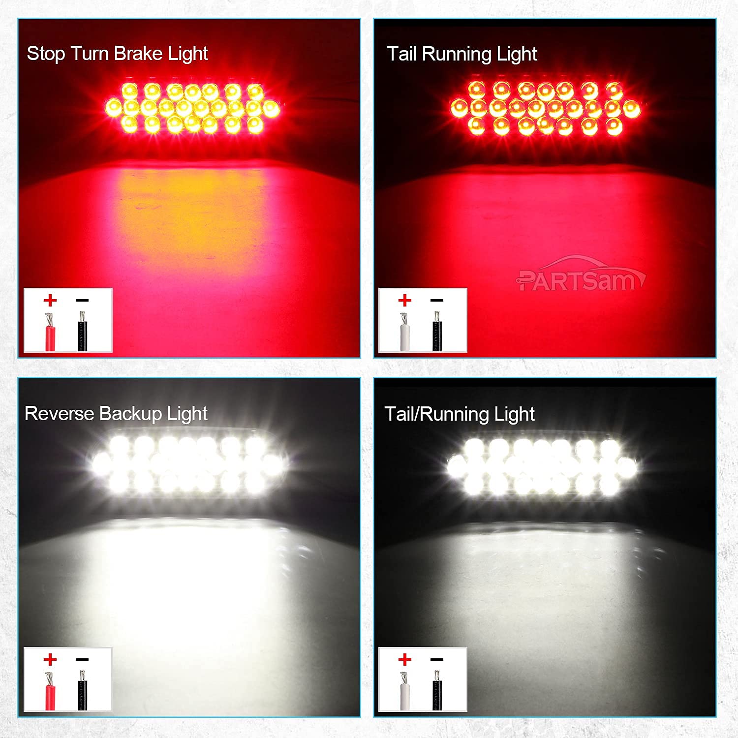 PARTSAM 4Pcs LED Trailer Lights Kit - 6