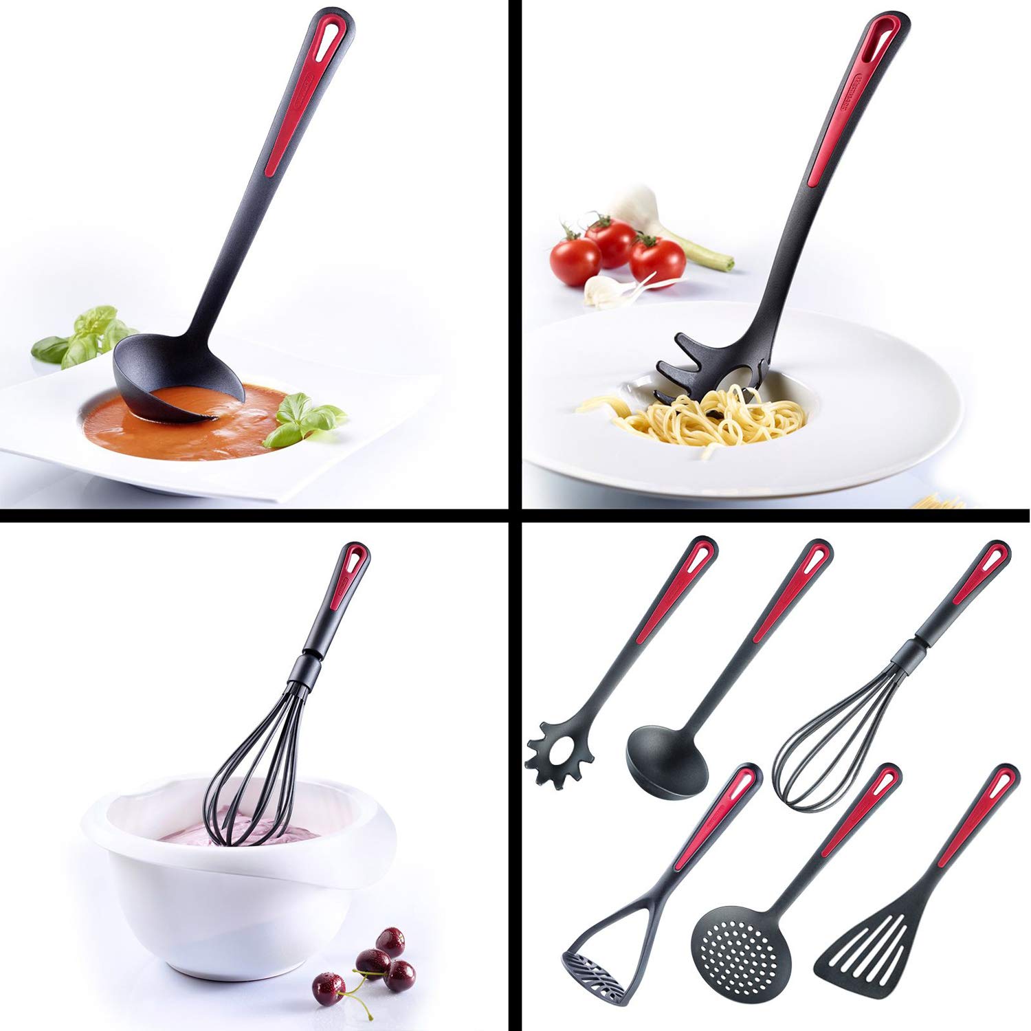 Westmark 5-Piece Kitchen Utensil Set - BPA-Free Plastic Cooking Tools with Non-Slip Handles (Spatula, Spoon, Slotted Spoon, Ladle, Turner) - Perfect for Baking, Frying & Everyday Cooking
