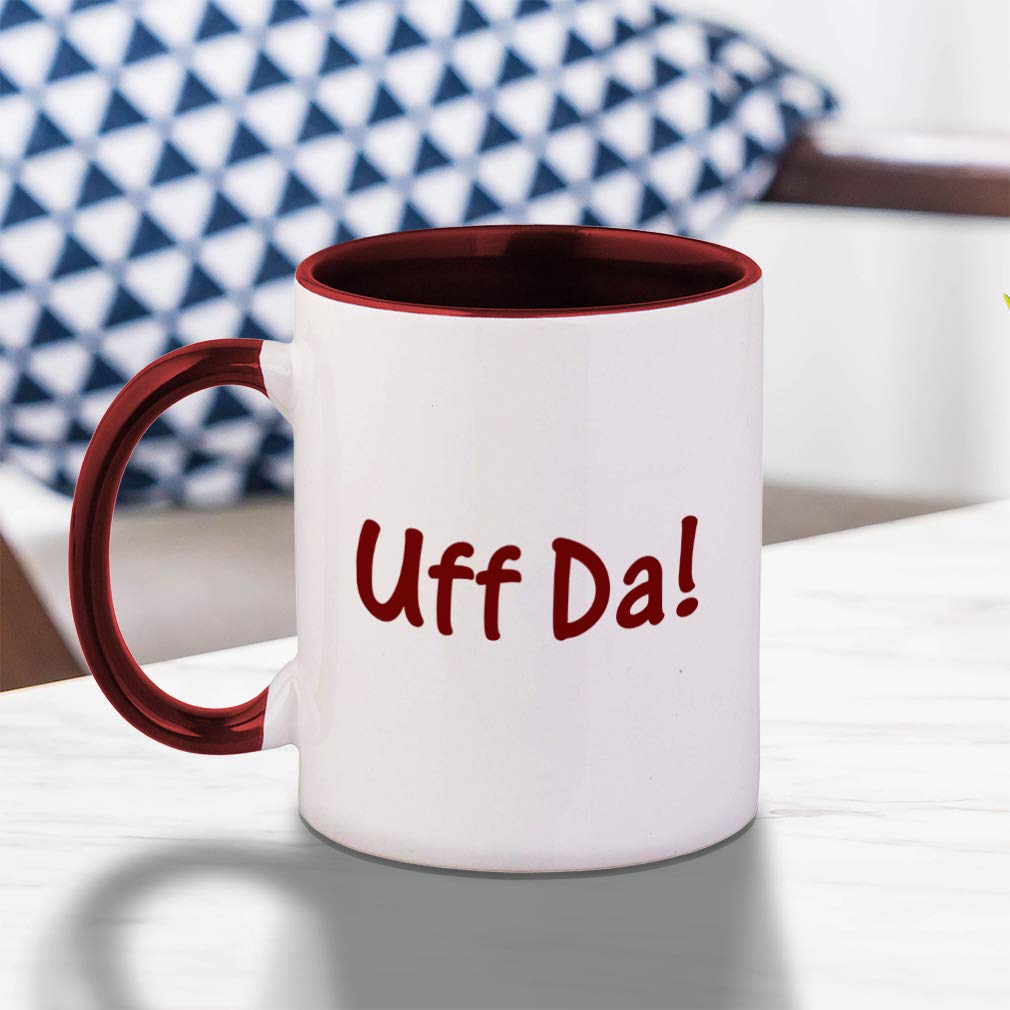 Uff Da Ceramic Mug - Black Coffee Cup with Stylish Print | Perfect for Coffee, Tea & Hot Drinks at Home or Office