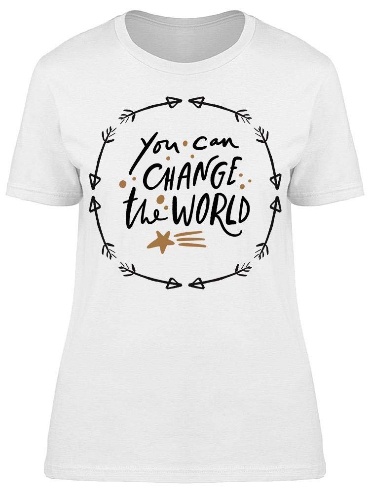 Women's Inspirational 'You Can Change The World' Graphic T-Shirt - Casual Streetwear & Motivational Outfit for Everyday Wear
