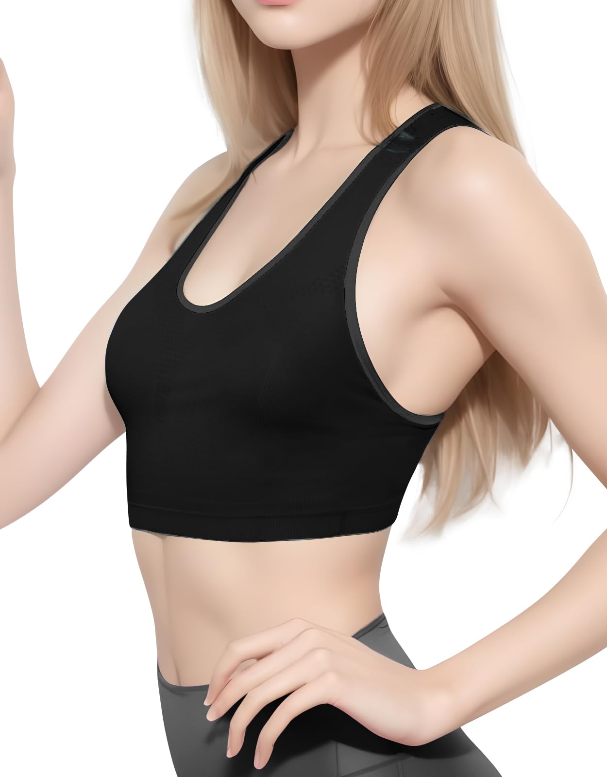 High Support Racerback Sports Bras for Women - Seamless Padded Workout Tops for Yoga, Gym, Running & Fitness | Breathable & Comfortable for High-Intensity Training & Active Lifestyles