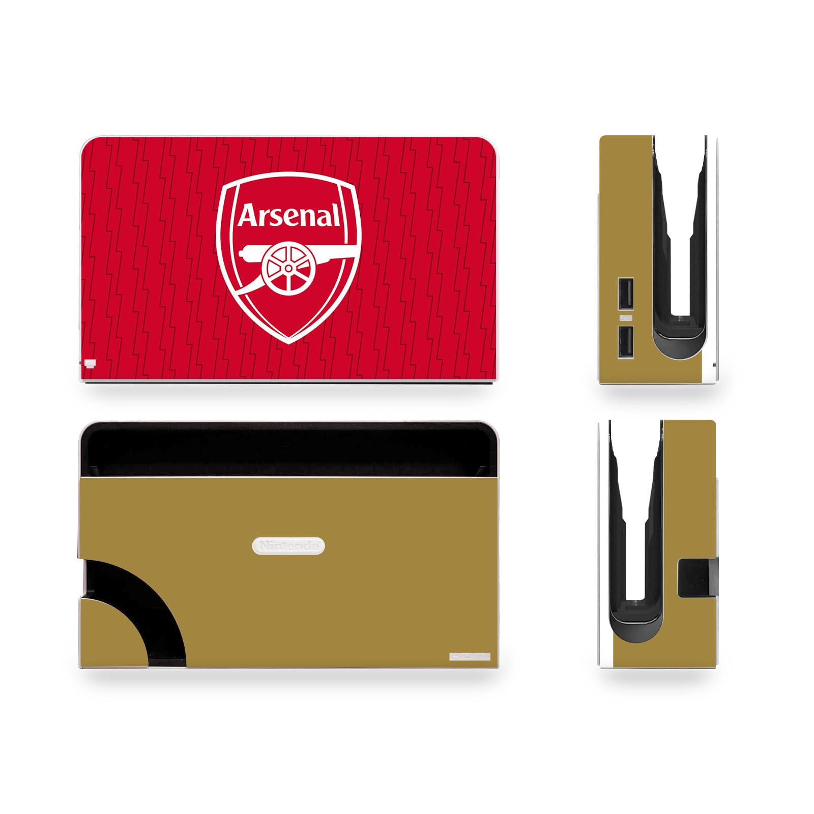 Official Arsenal FC Home Kit 2023/24 Vinyl Decal Sticker Skin Bundle - Compatible with Nintendo Switch OLED - Perfect for Gaming, Travel & Showcasing Team Pride