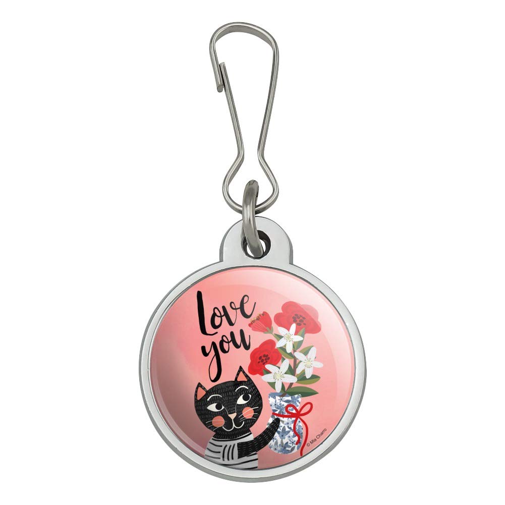 Cute Cat Flower Zipper Pull Charms for Handbags, Backpacks & Luggage - Adorable Pet Accessories for Cat Lovers | Perfect for Travel, School & Daily Use