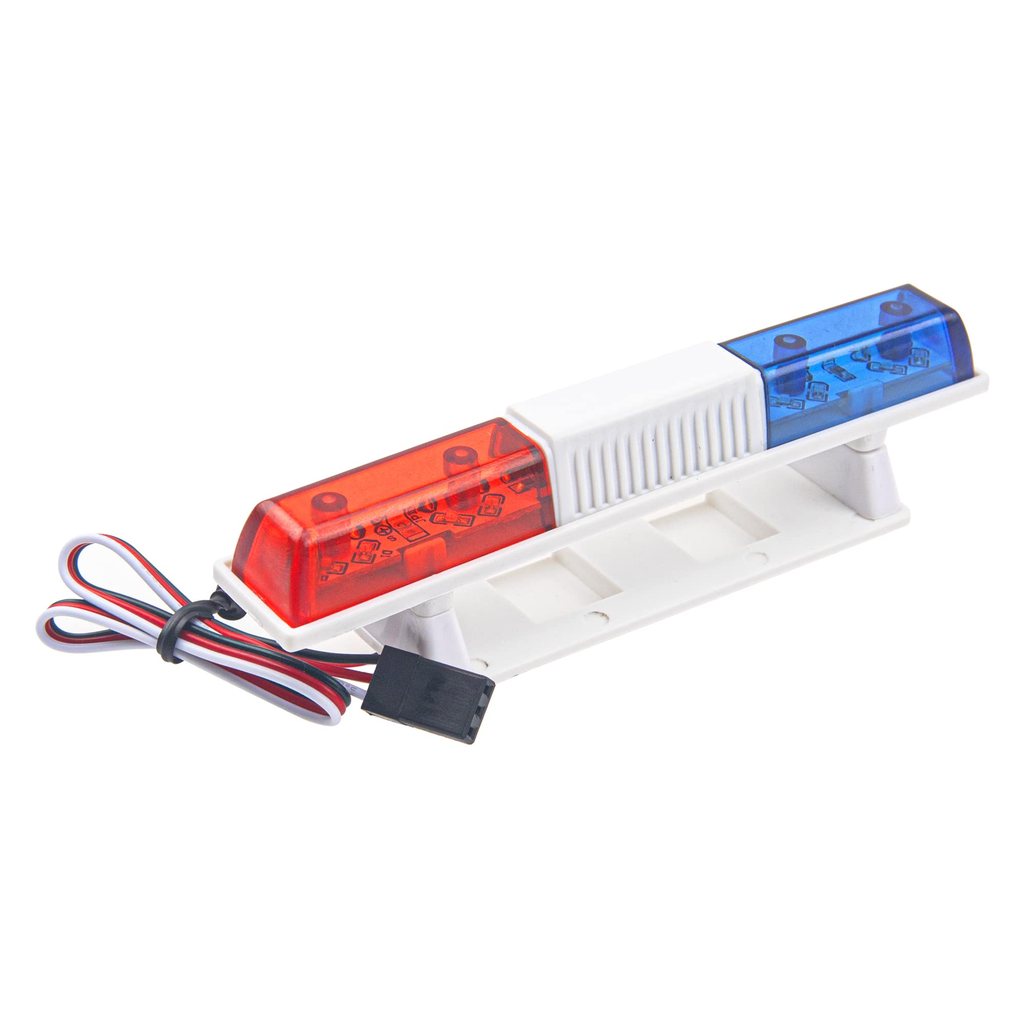 Simulated RC Police Car LED Roof Light with Night Flash - Compatible with Traxxas, HSP, HPI, Tamiya 4WD, Axial, Arrma 1/10 & 1/8 Scale RC Rally Cars & Trucks - Perfect for Night Racing & Police Car Simulation Scenes