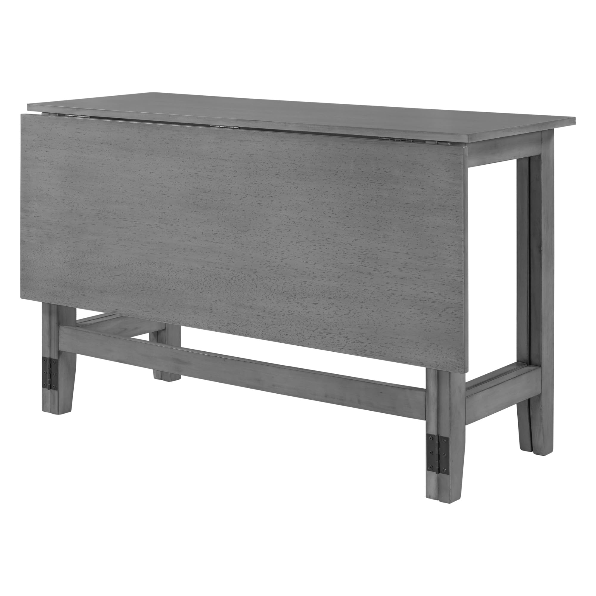 Farmhouse Drop Leaf Folding Dining Table - Solid Wood Extendable Kitchen Table for Small Spaces (18