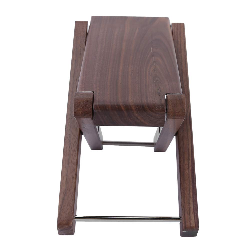 Premium Black Walnut Wood Guitar Footstool - Foldable & Adjustable Height Foot Rest for Musicians, Guitar Players & Music Lovers - Perfect for Home Practice, Stage Performances & Studio Sessions