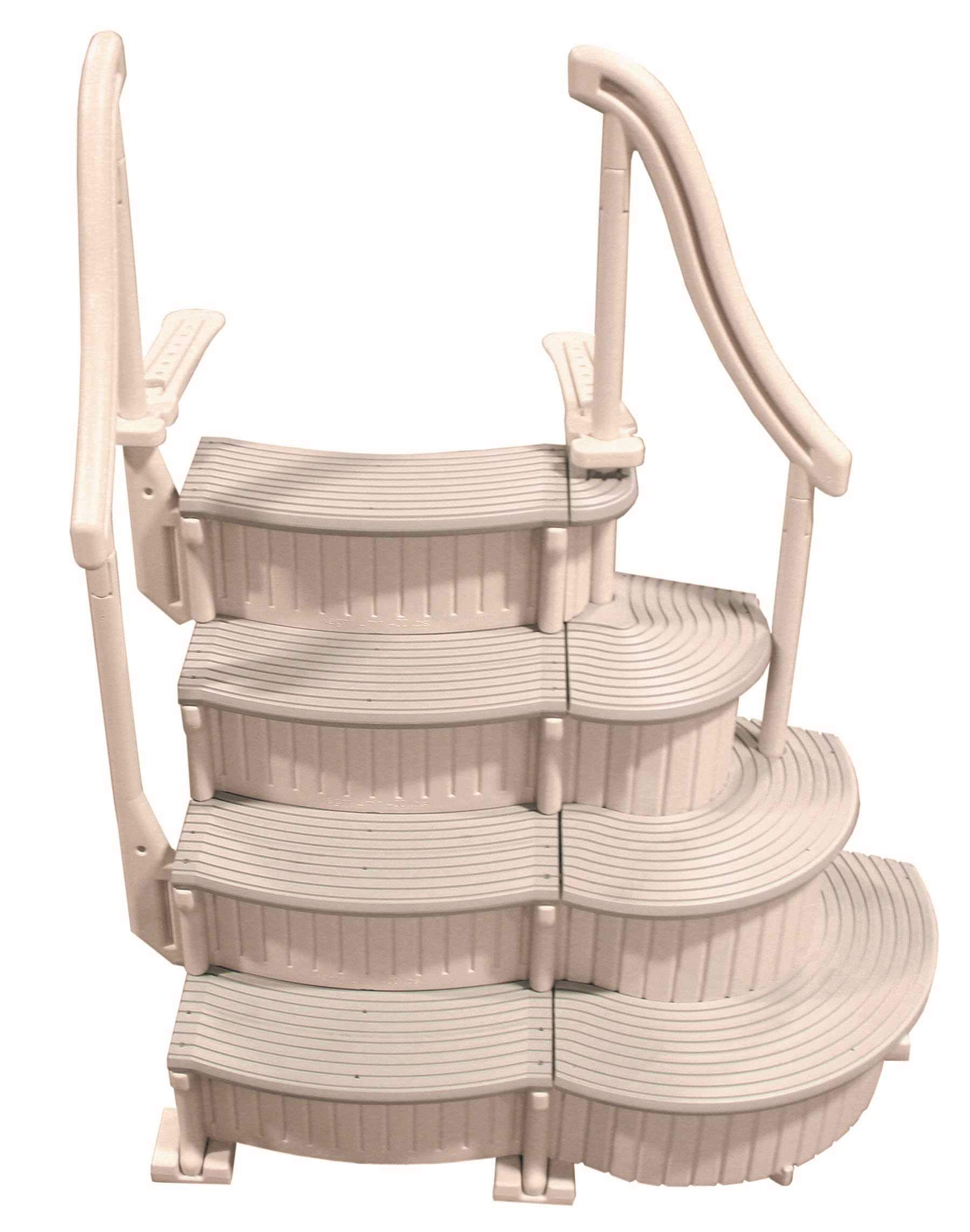 Confer CCX-ADD 4-Step Above Ground Pool Ladder with Curved Design | Gray Entry Steps for Safe & Easy Access | Perfect for Backyard Swimming Pools & Family Fun