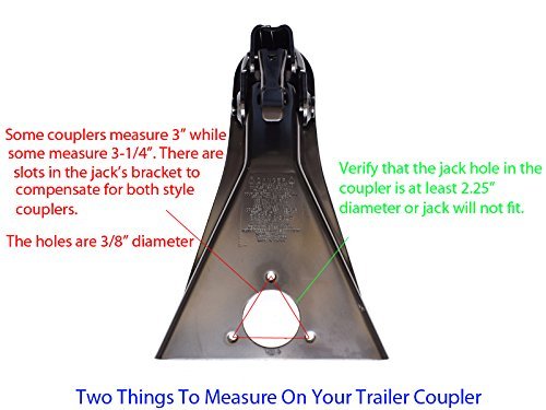 RAM A-Frame Trailer Jack with Wheel and Mounting Hardware - Heavy Duty Stabilizer for RV, Boat, and Utility Trailers