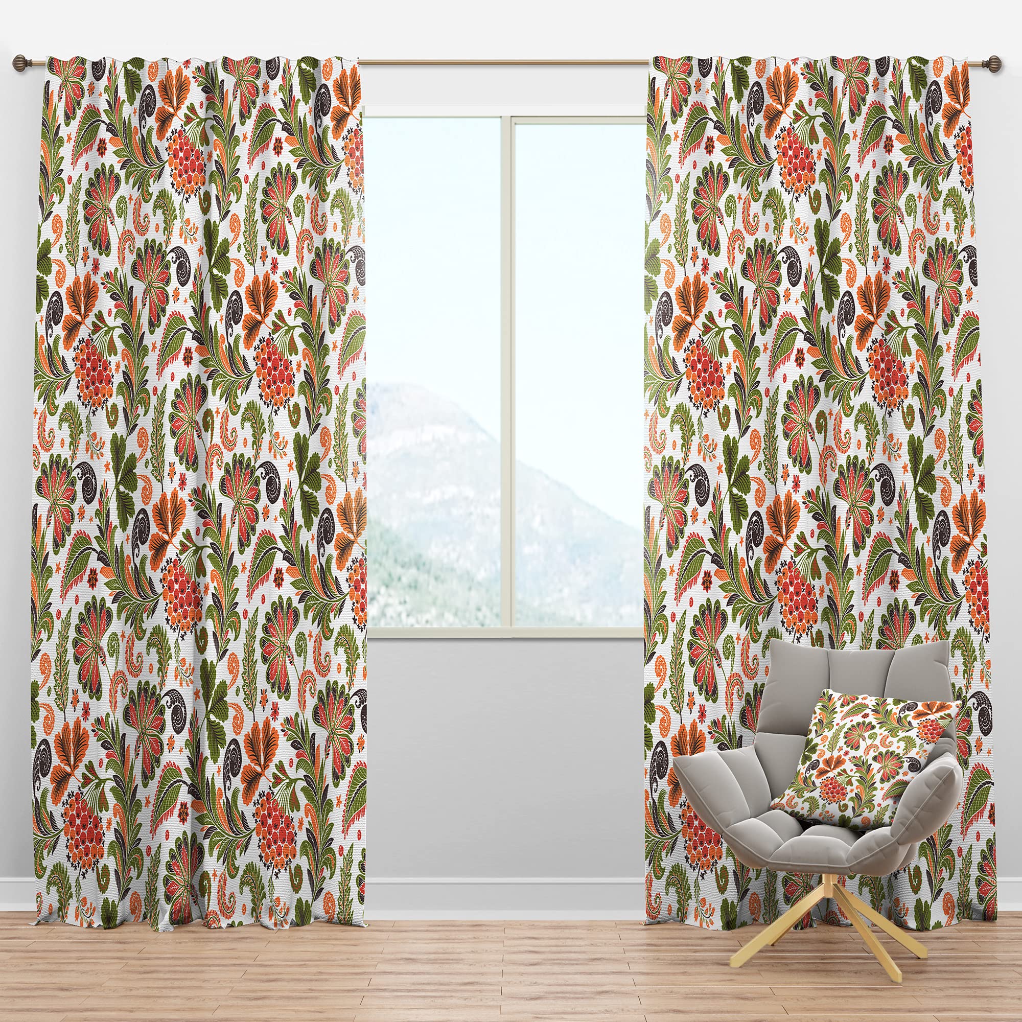 Retro Fantasy Flowers Blackout Curtains - Thermal Insulated Bedroom & Living Room Drapes (52x63, Single Panel) for Better Sleep & Energy Efficiency