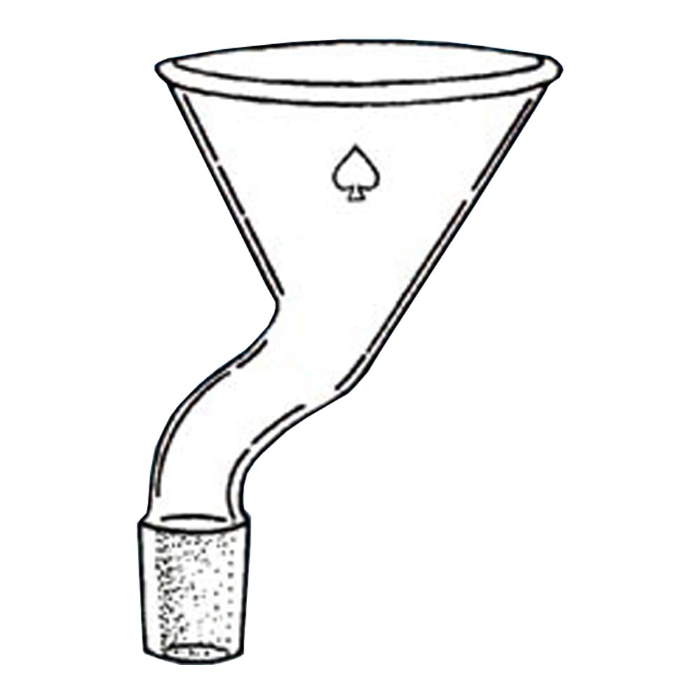 7237-15 Lab Powder Filtering Funnel with 24/40 Joint - 125mm Offset Funnel for Chemical Experiments & Powder Filtration | Perfect for Laboratory, Pharmacy & Scientific Research