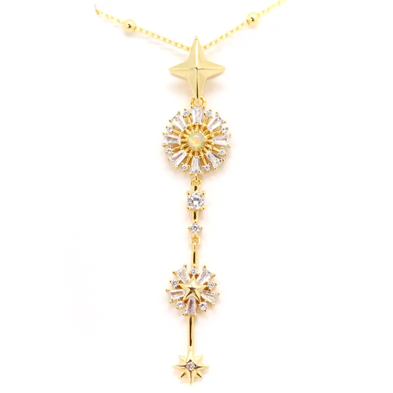 Exquisite Nora Opal Burst Drop Pendant Necklace – Elegant Handmade Jewelry for Women | Perfect for Weddings, Parties & Special Occasions
