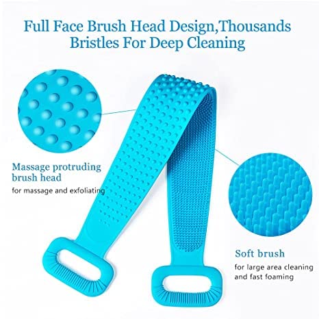 GITGRNTH Silicone Body Scrubber - Exfoliating Belt for Shower & Bath - Men & Women