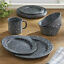 4-Pack Gray Graniteware Salad Plates 8.25 Inch - Durable Dinnerware for Picnics, BBQs & Everyday Meals