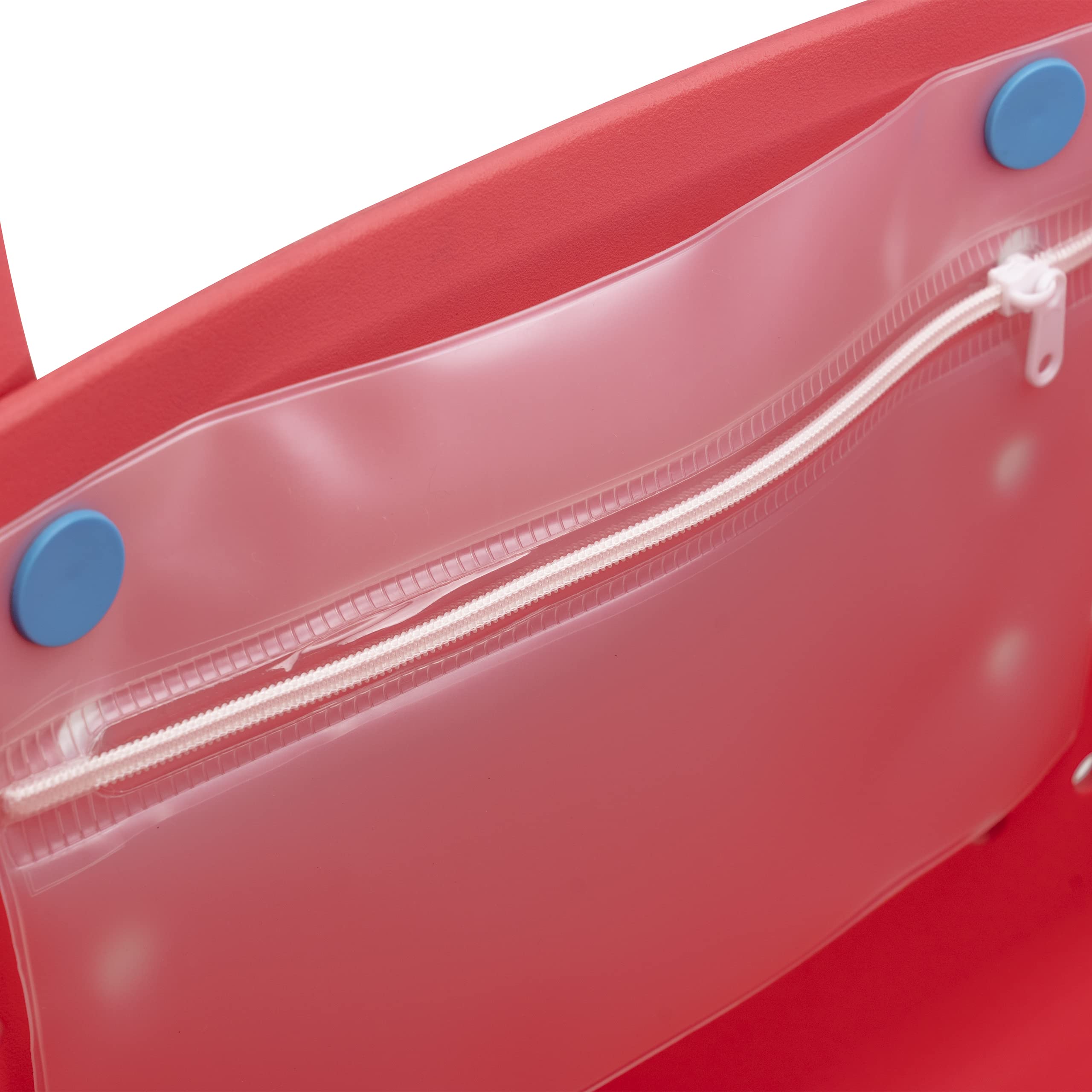 Large Waterproof EVA Rubber Tote Bag with Zipper Pocket | Easy Clean Beach Bag with Drain Holes | Women's Beach Essentials for Pool, Gym & Travel