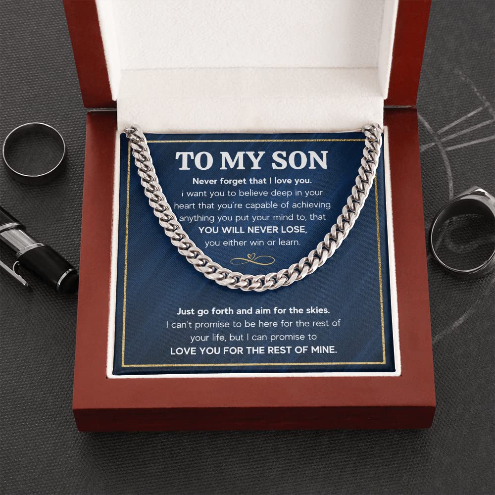 Mom & Son Cuban Link Necklace - Birthday, Graduation, Christmas Gift