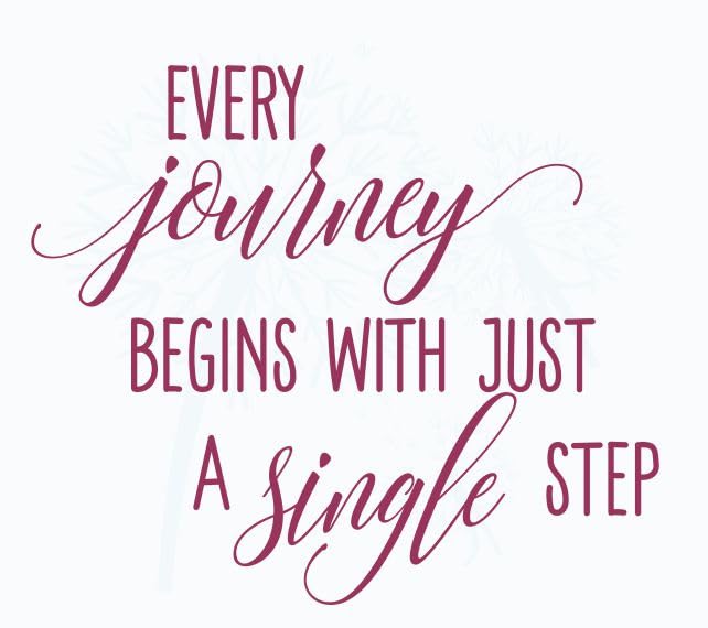 Motivational Vinyl Wall Decal - 'Every Journey Begins with a Single Step' Inspirational Quote Sticker (28x23 inch, Berry) - Perfect for Home Office, Bedroom & Classroom Decor