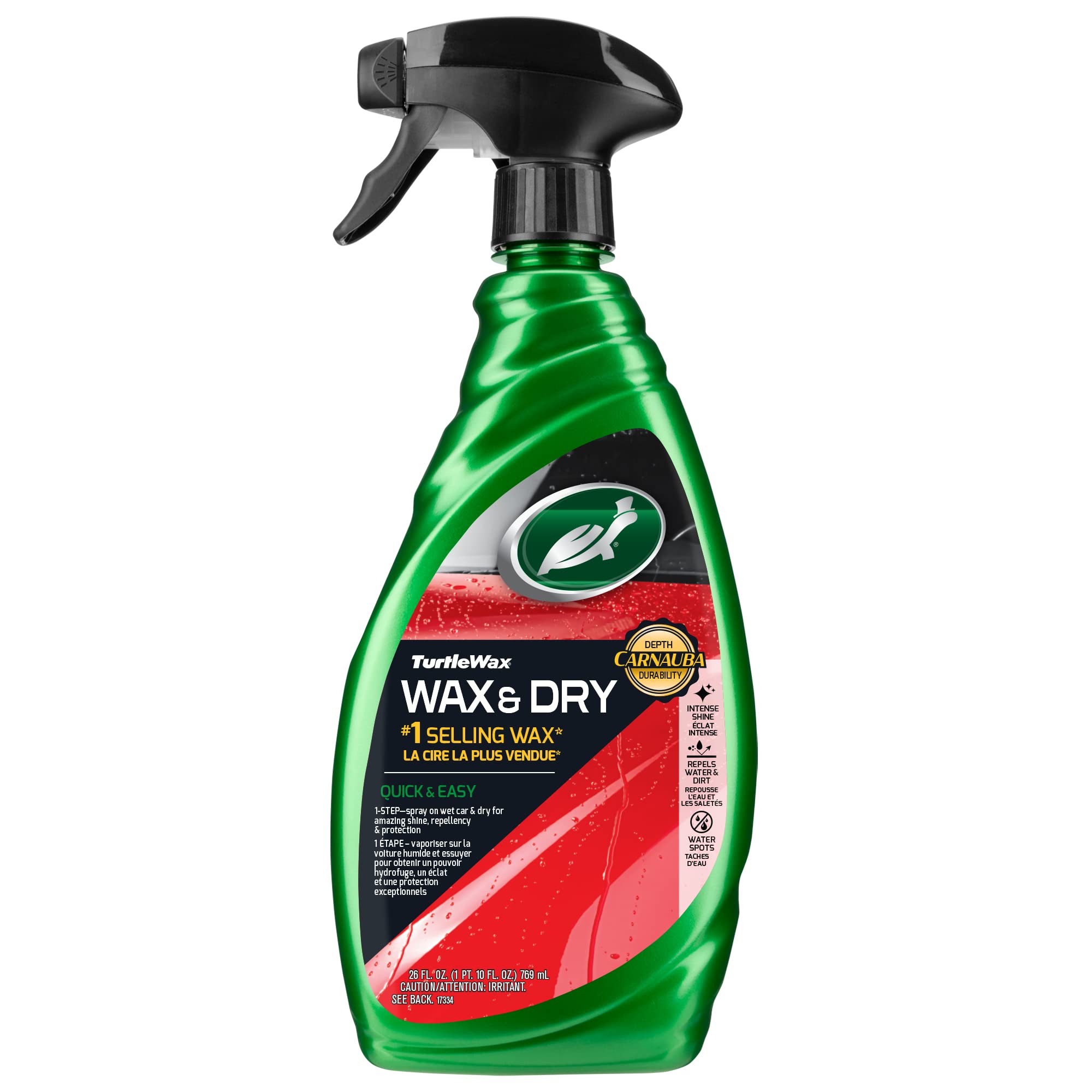 1 Step Wax and Dry Spray Wax - 780ml Car Wax for Quick Shine & Protection - Perfect for Cars, Trucks & Motorcycles