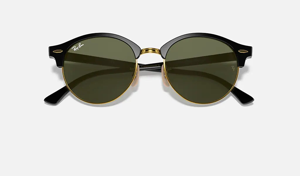 Ray Ban CLUBROUND RB4246 901 51mm Sunglasses - Black/Gray Green Polarized Lenses for Men & Women - UV Protection, Classic Round Frame for Driving, Outdoor Activities & Fashion