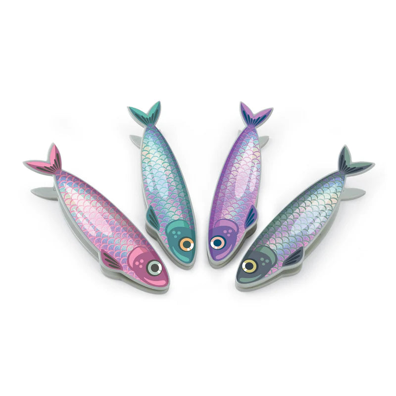 Fred Fish N' Clips Bag Clips - Colorful Kitchen Food Storage Clips for Chips, Snacks, and Bread Bags - Perfect for Home, Office, and Picnic Use