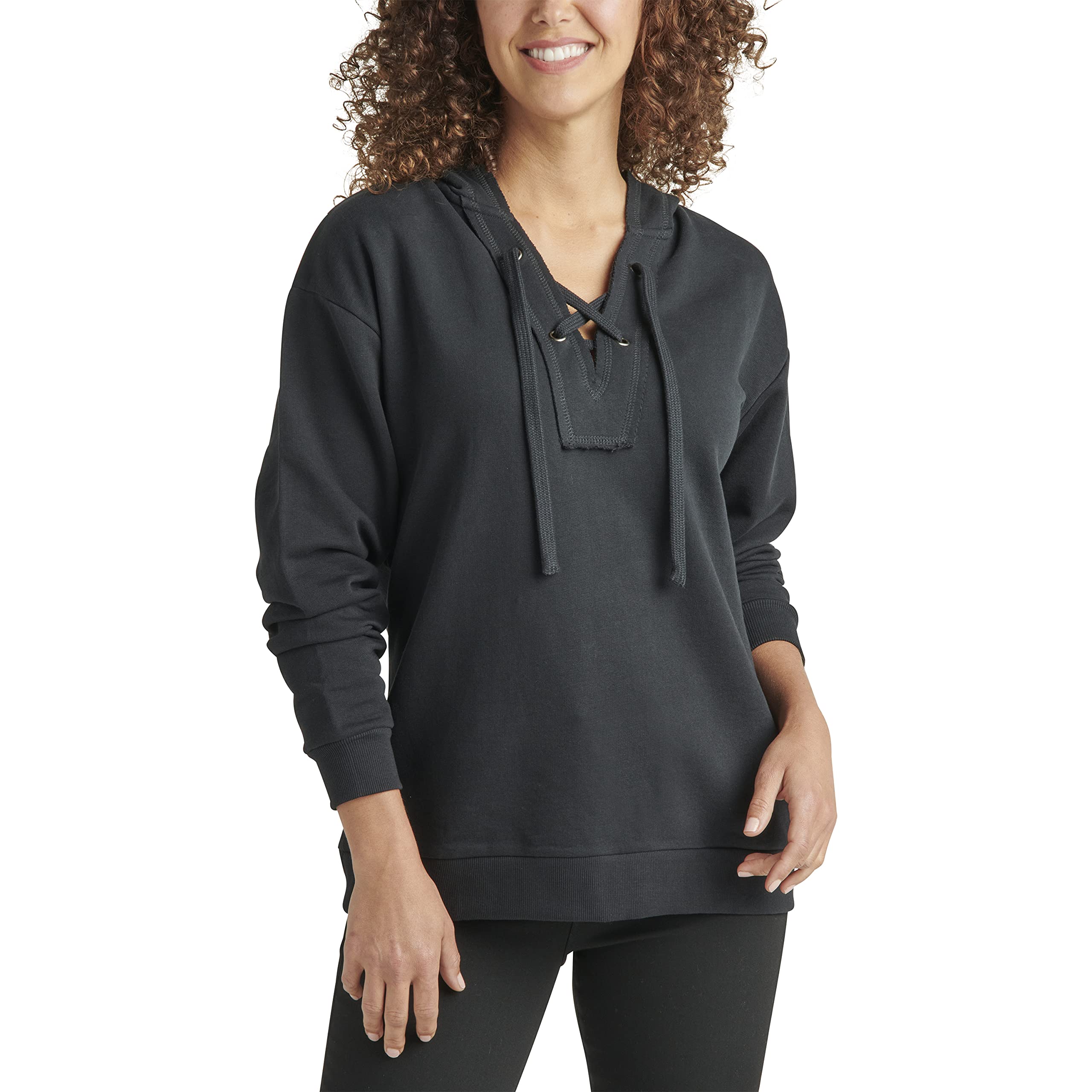 Jag Jeans Women's Lace-Up Hoodie - Stylish & Comfortable Pullover for Casual Wear, Gym, and Outdoor Activities