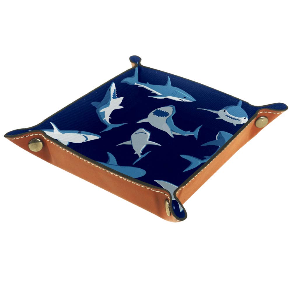 Blue Fierce Shark Dice Tray - DND Dice Rolling Tray with Storage Box for RPG Tabletop Games | Perfect for Dungeons & Dragons, Pathfinder, and Board Game Nights