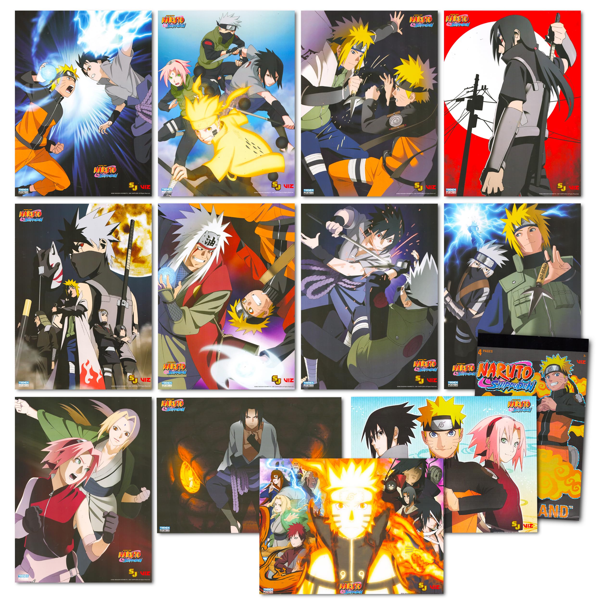 Naruto Anime Room Decor Bundle - 12 High-Quality Posters & Stickers for Bedroom Walls | Perfect for Anime Fans, Teen Rooms & Gift Ideas