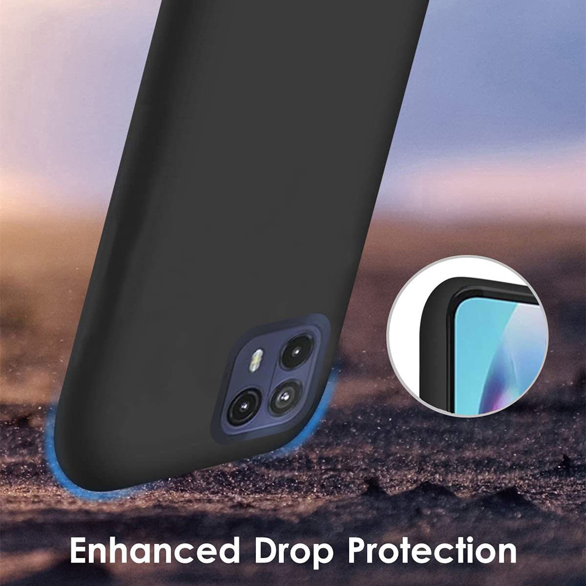 Styletify Custom Phone Case for Moto G50 5G - Personalized Picture Shockproof Silicone Cover, Soft Candy Design Protective Case (Black) - Perfect Christmas Birthday Gift for Family & Friends