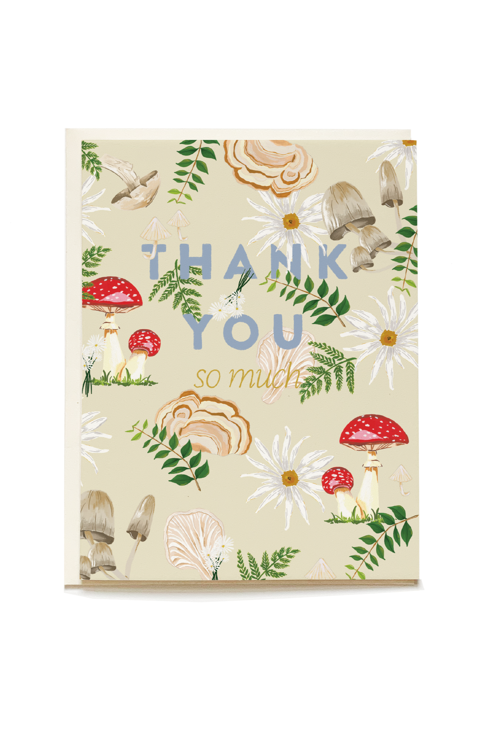 Elegant Fungi Thank You Card - Botanical Mushroom Greeting Card for All Occasions - Perfect for Birthdays, Anniversaries, and Appreciation Gifts