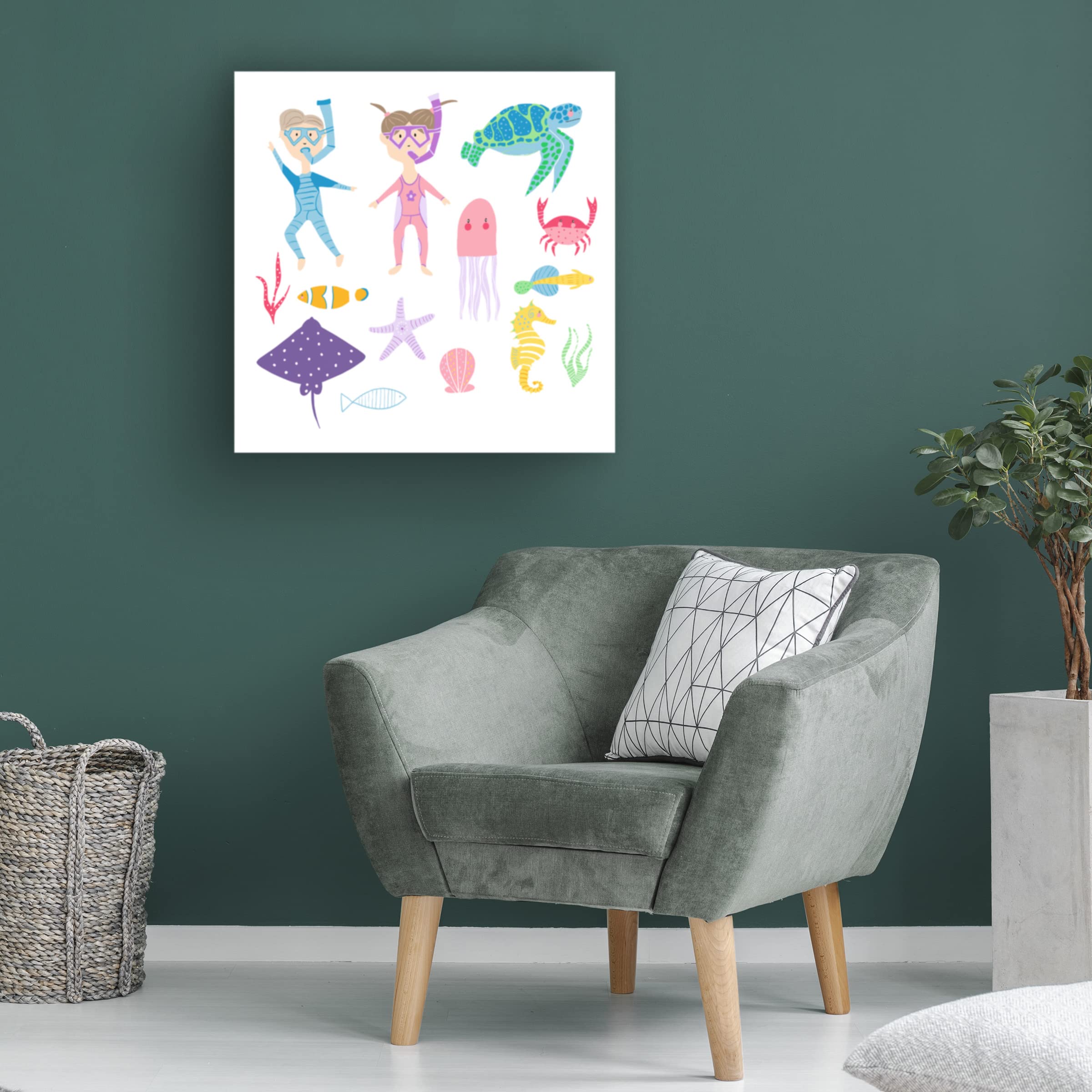 Trademark Fine Art 'Ice Cream Trio' Canvas Wall Art Print by Fiorella - Modern Home Decor for Kitchen, Dining Room, or Bedroom