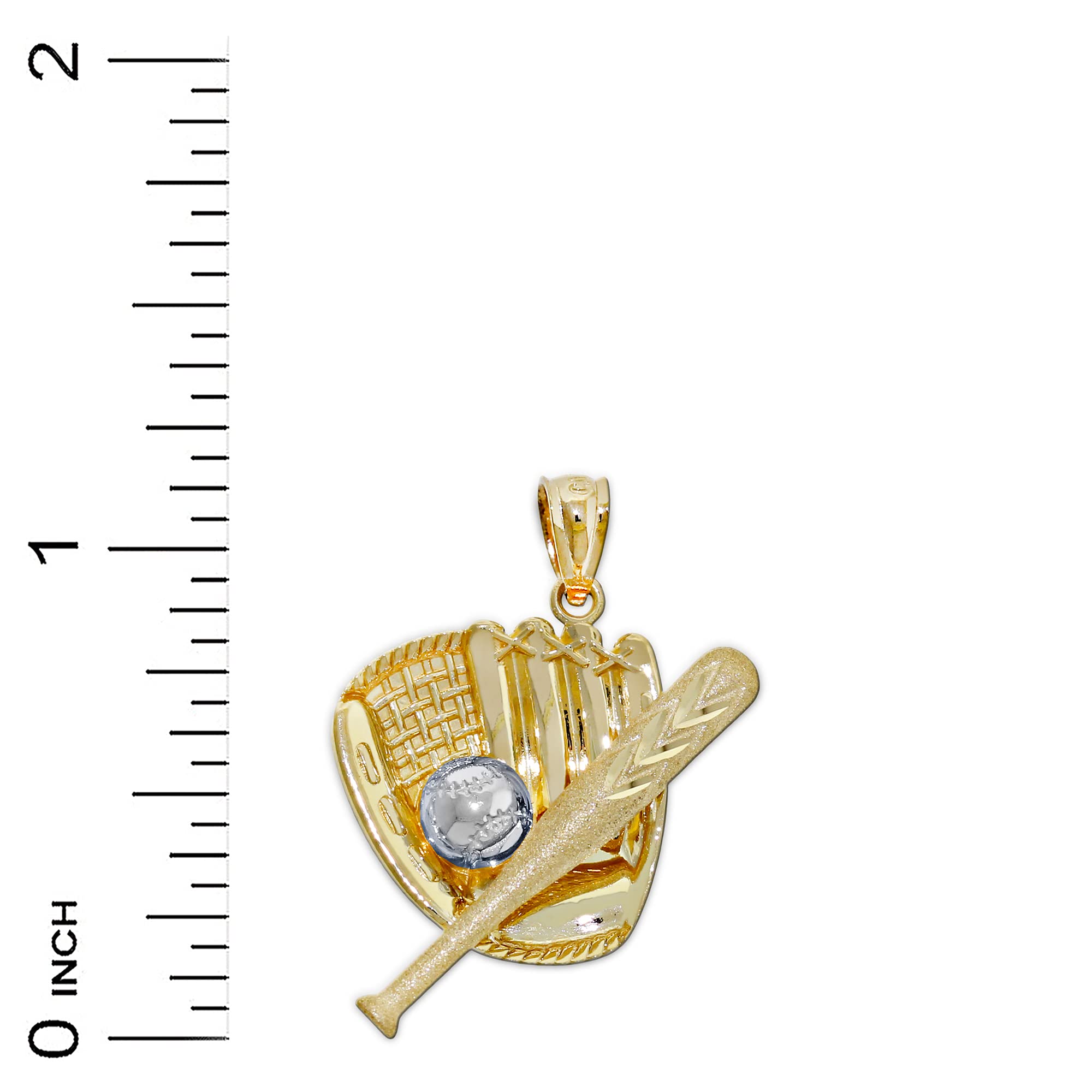 10K Solid Gold Baseball Bat & Glove Pendant Charm - Elegant Jewelry Gift for Baseball Players & Fans - Perfect for Necklaces, Bracelets & Game Day Accessories