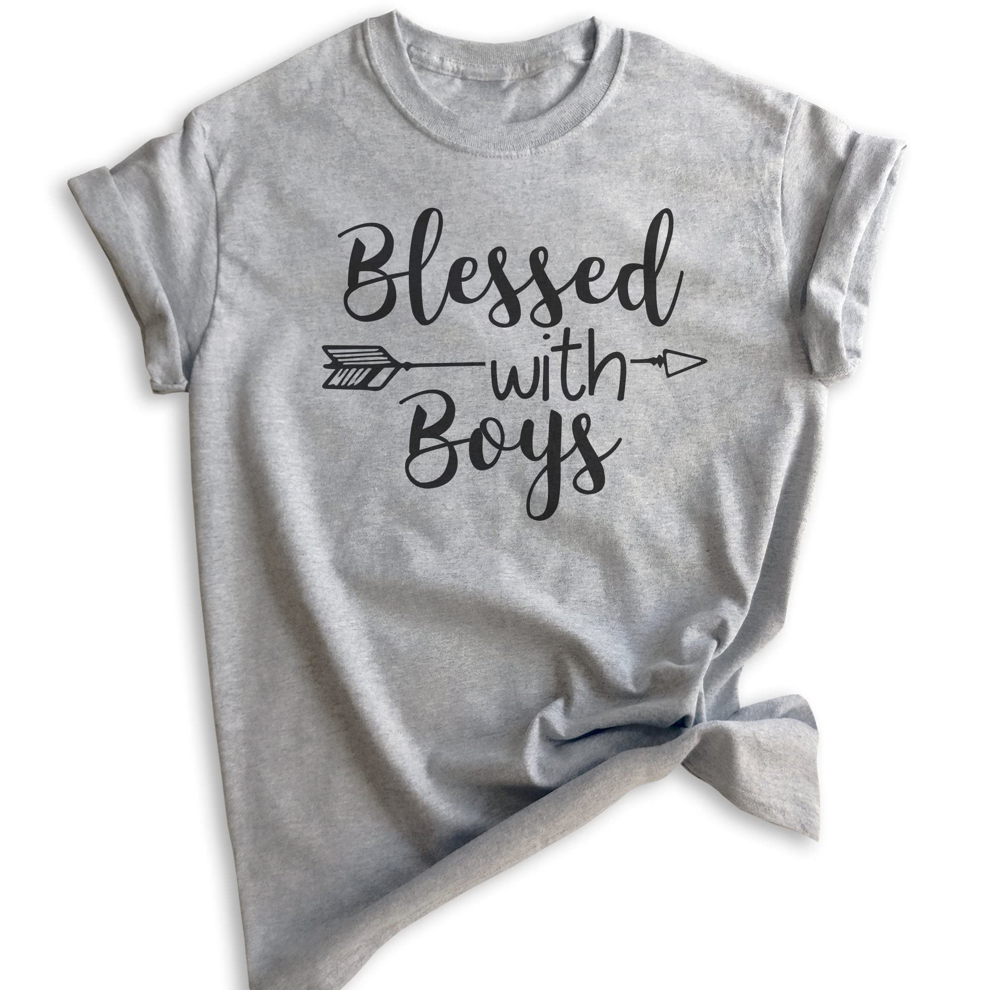Blessed with Boys Shirt - Unisex Comfort Fit T-Shirt for Boy Moms & Parents - Perfect for Family Photos, Mother's Day & Parenting Events