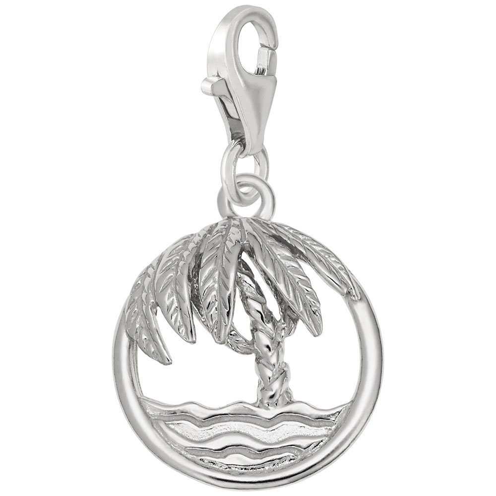 Palm Charm with Lobster Claw Clasp - Silver & Gold Charms for Bracelets & Necklaces - Perfect for DIY Jewelry Making & Gift Giving