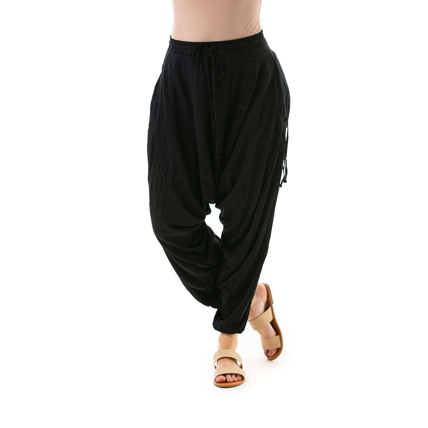 Boho Cotton Harem Pants for Women - Loose Lightweight Summer Pants with Pockets | Casual Beachwear, Yoga & Lounge Pants for Comfortable Everyday Wear