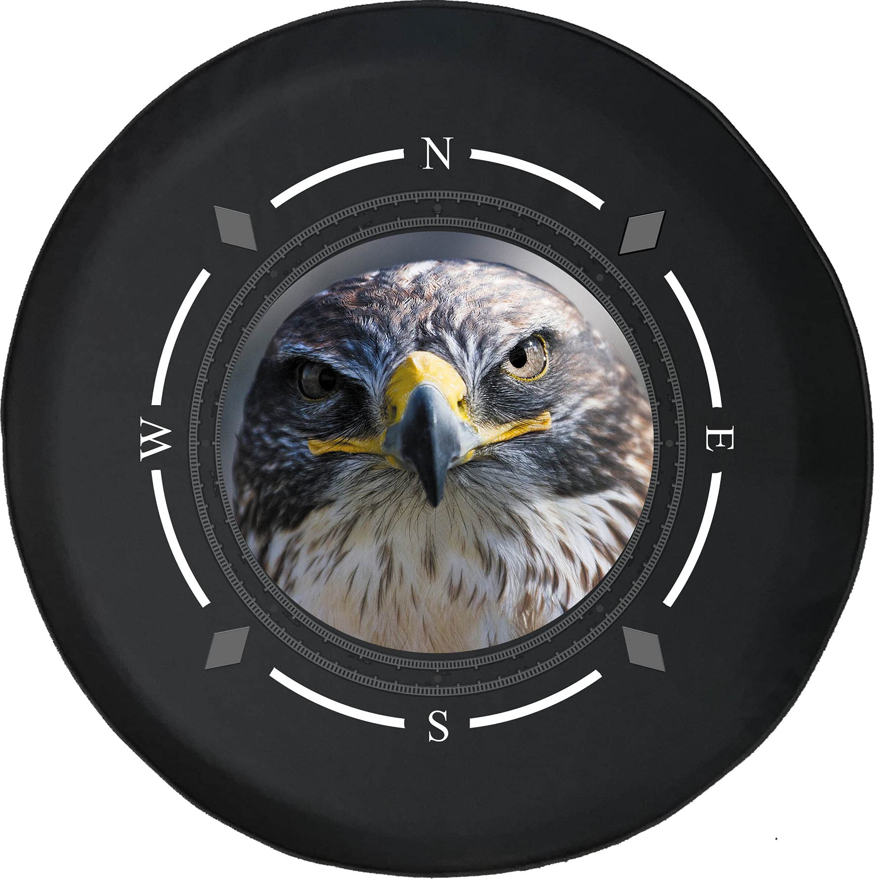 Premium American Unlimited Spare Tire Cover with Compass Falcon Design - Universal Fit for SUVs, Trailers, RVs & Most Vehicles | Durable Wheel Protection for Off-Road Adventures & Camping Trips