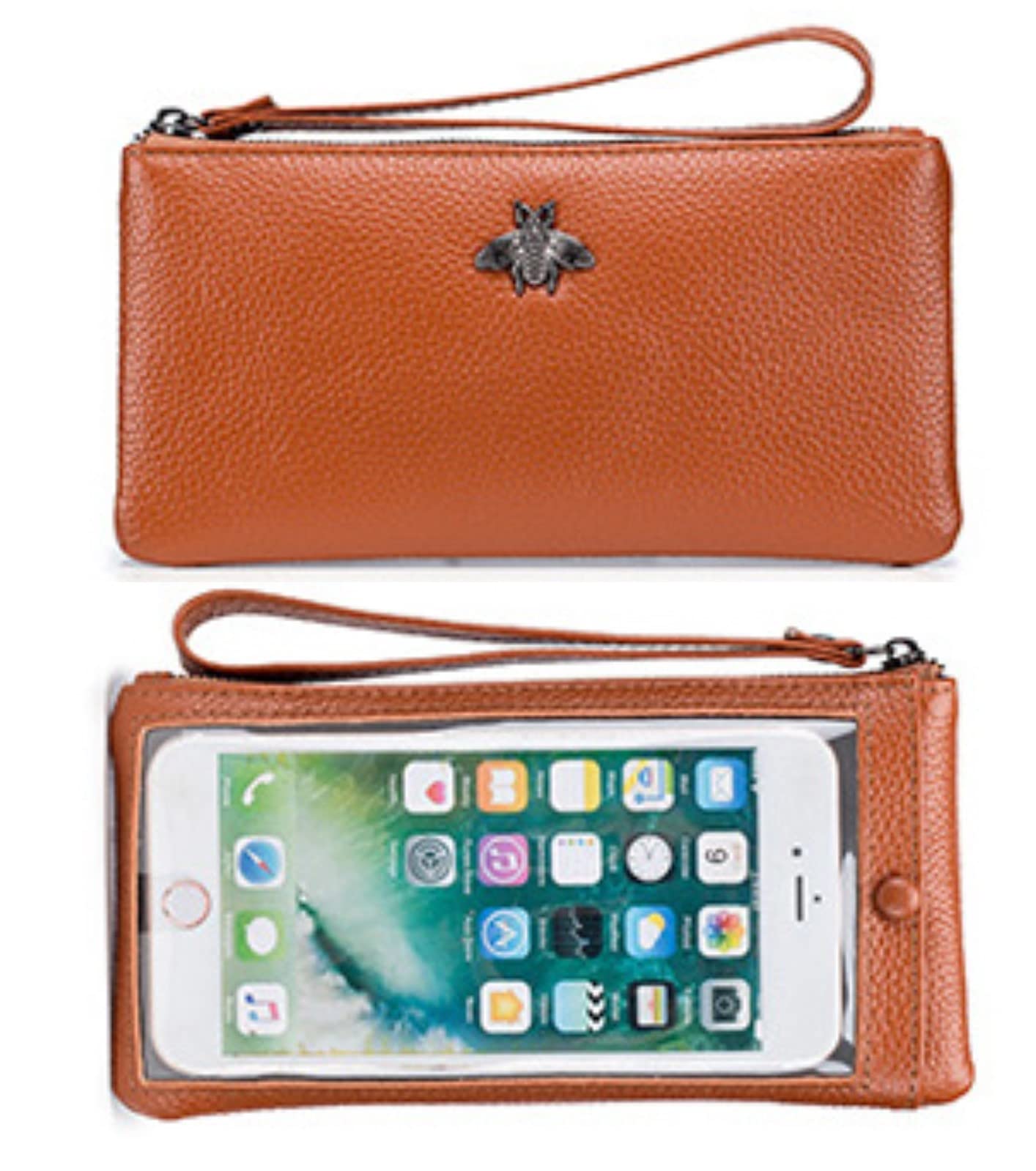Genuine Leather Touch Screen Phone Clutch Bag for Women - Stylish Wristlet Handbag & Wallet with Card Slots - Perfect for Parties, Shopping, and Everyday Use