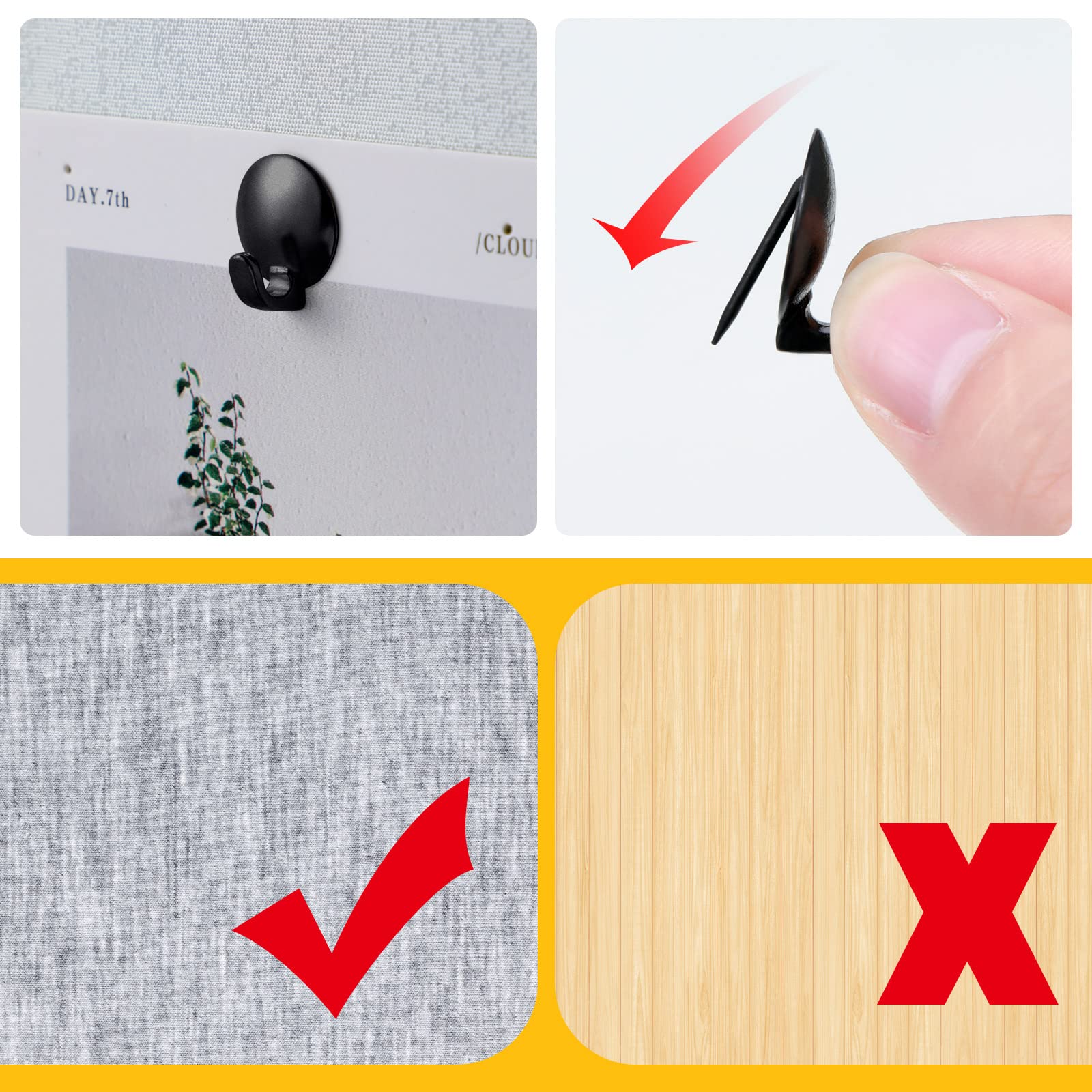 30 Pcs Heavy Duty Metal Cubicle Hooks - Fabric Panel Wall Hooks & Push Pins for Office, Kitchen, Home - Picture Hangers Holds Up to 20 lbs (Black) - Perfect for Organizing Keys, Hats, Coats and Decorations