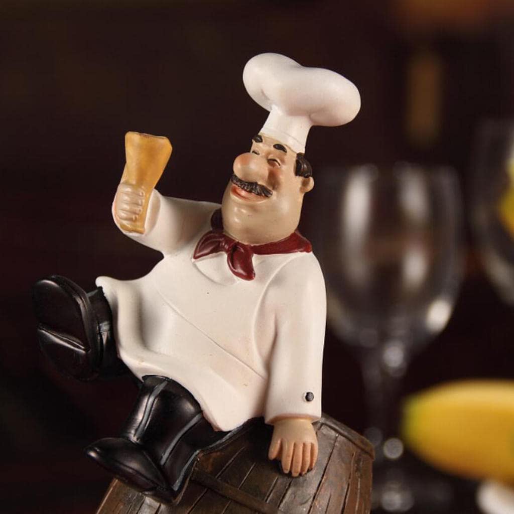 Resin Kitchen Decor Miniature Ornaments - Chef Collectible Gift for Home, Kitchen & Restaurant - Perfect for Wine Barrel Display, Countertop Decor & Culinary Enthusiast Gifts