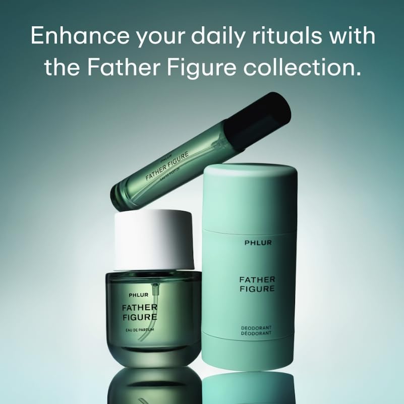 PHLUR Father Figure Eau de Parfum Travel Size (9.5mL) - Unisex Green Fresh Fig Perfume with Iris, Jasmine, Patchouli, Sandalwood & Vanilla Notes - Perfect for Everyday Wear, Office & Date Nights