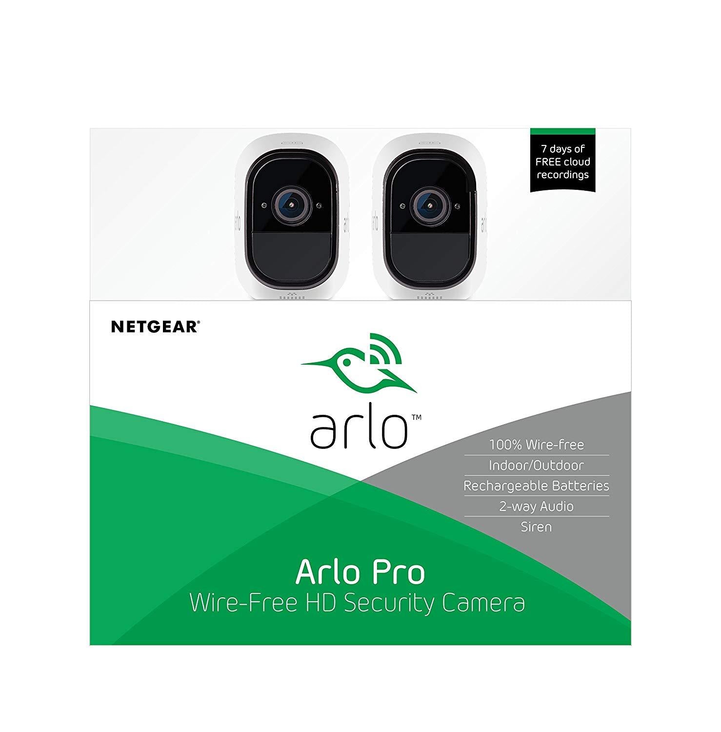 Arlo Pro Smart Security System with 2 HD Cameras - VMS4230 100PAS | Wireless Home Surveillance, Night Vision, Weatherproof | Perfect for Indoor & Outdoor Security Monitoring
