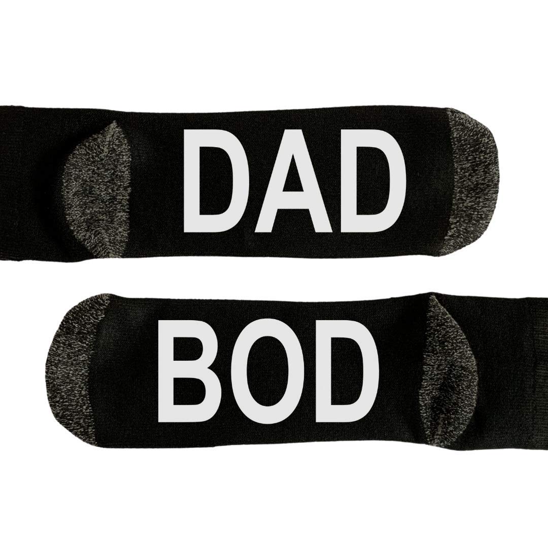Funny Dad Bod Socks for Men - Perfect Father's Day Gift & Pregnancy Reveal Present - Comfortable Novelty Socks Size 6-12 - Great for Dads, New Fathers & Humor Lovers