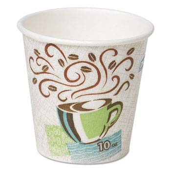 10oz Hot Paper Cups with Coffee Dreams Design - 500 Count per Carton (1 Carton) - Perfect for Coffee Shops, Offices, and Events