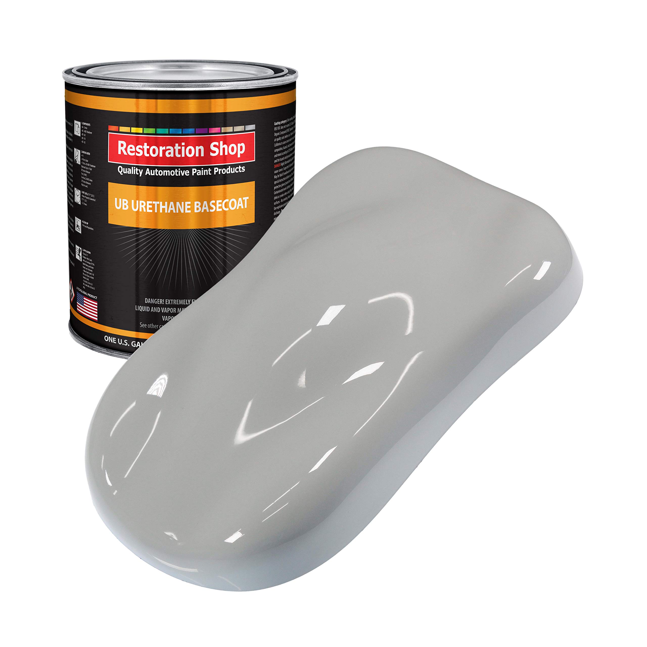 Restoration Shop - Mesa Gray Urethane Basecoat Auto Paint (1 Gallon) - High Gloss Professional Automotive Refinish Coating for Cars & Trucks - Perfect for Vehicle Restoration & Custom Paint Jobs