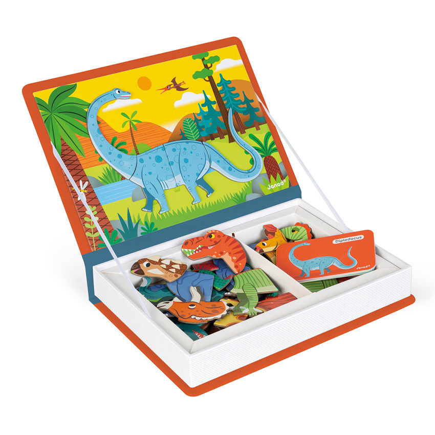 Magnetic Dinosaurs Book & Game Set for Kids - STEM Learning Toy, Educational Puzzle Activity for Boys & Girls - Perfect for Travel, Classroom & Home Play